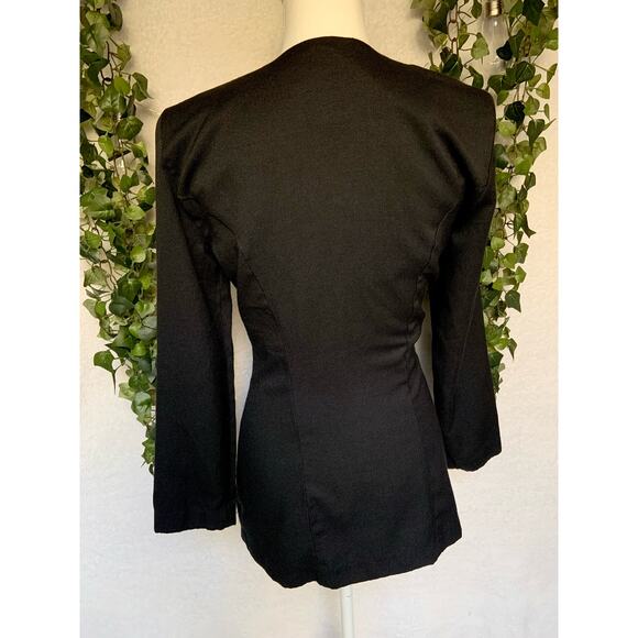 Vintage 1970's Rampage Black Retro Blazer Coat with Shoulder Pads Women's Medium - Picture 6 of 10